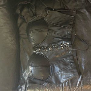 Faux leather Corset
